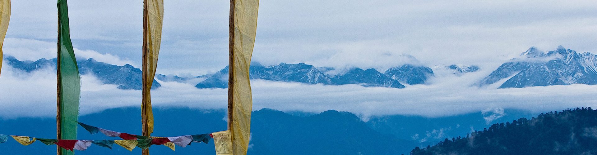 two yello prayer flag